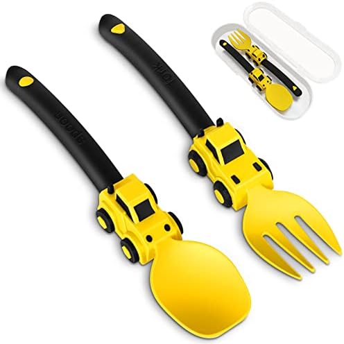 Car-Themed Toddler Spoons Cutlery Set for Kids Ages 1-5