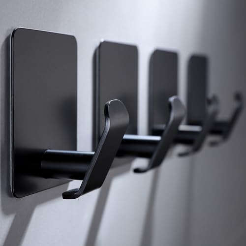 Taozun Rust- Oil-Proof 4-Piece Towel Robe Hooks Stainless Steel Adhesives