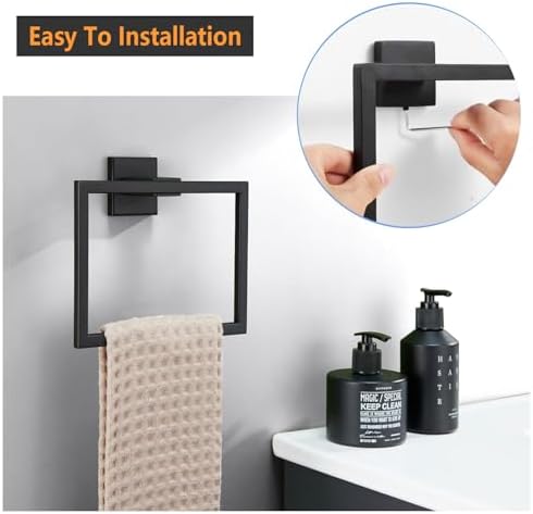 Matte Black Rust-Resistant 2-Piece Towel Holder