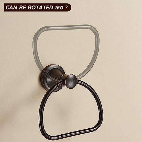 Wolibeer Bronze Towel Ring Rustic Design Space-Saving Towel Holder