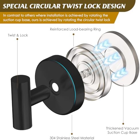MOTAIPEAK T-Shaped Suction Cup Hook 2-Pack
