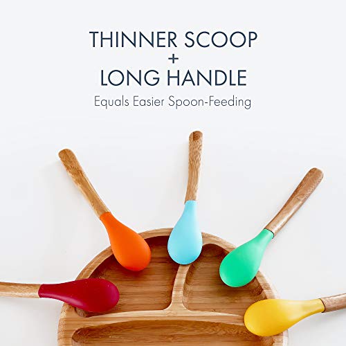Avanchy Bamboo Silicone Baby Feeding Spoons