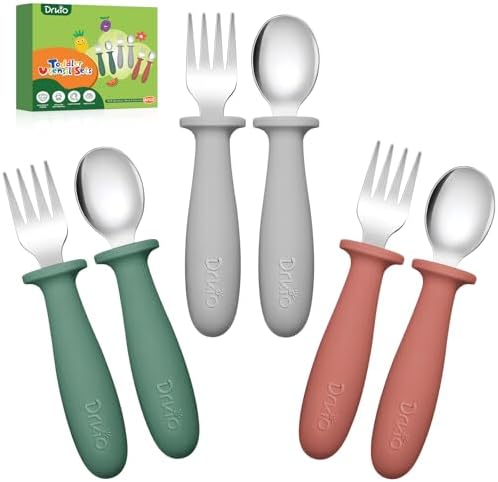 DRKIO Toddler Utensils Set - Safe Fun and Durable for Kids
