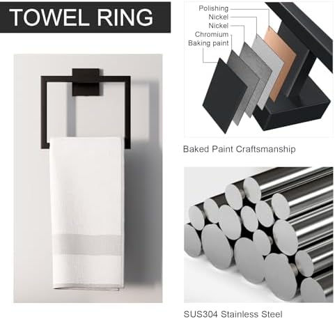 5-Piece Matte Black Bathroom Accessories Set
