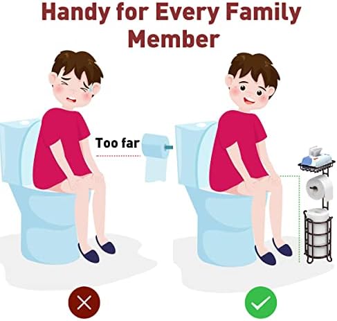 HEAVY DURABILITY TOILET PAPER HOLDER WITH SPACE SAVING DESIGN AND EXTRA STORAGE
