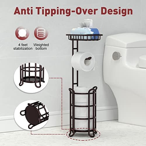 HEAVY DURABILITY TOILET PAPER HOLDER WITH SPACE SAVING DESIGN AND EXTRA STORAGE
