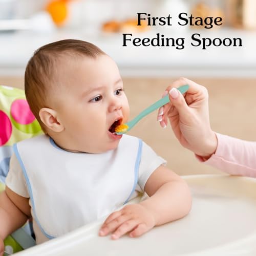 6PCS Silicone Baby Feeding Spoons Soft Bendable Safe for Babies