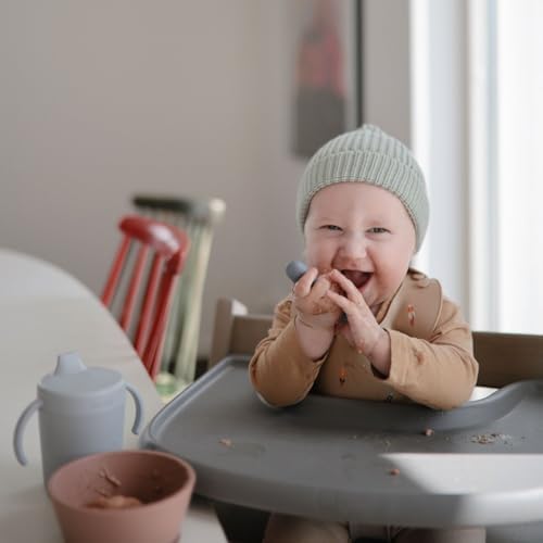 Mushie Toddler Silicone Spoons - 2-Pack BlushSunset