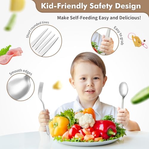 DRKIO Safe Stainless Steel Flatware for Kids