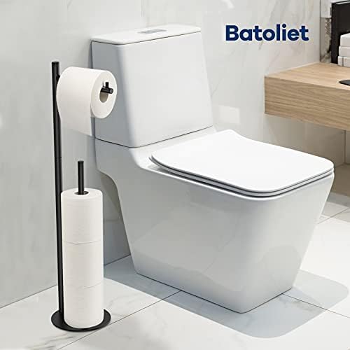 Elegant Toilet Paper Holder with Reserve Black Space-Saving Durable Easy to Install