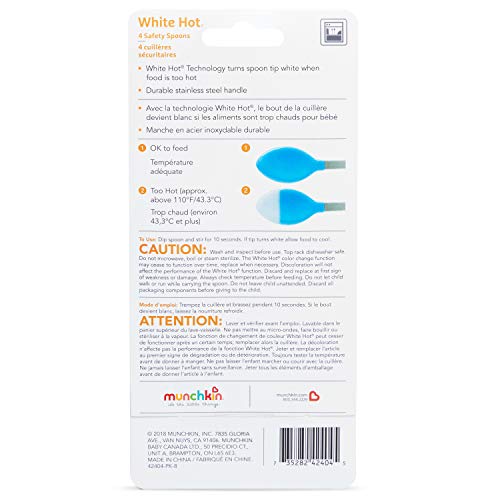 Munchkin White Hot Safety Baby Spoons - 4-Pack for Toddler