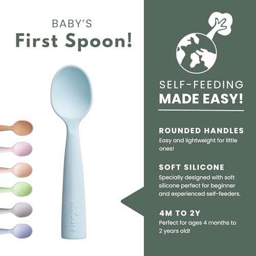 Miniware Silicone Baby Spoon - BPA Free Self-Feeding for 6 Months