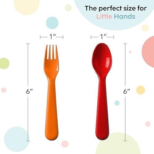 child friendly plastic toddler utensils set of 12 - safe and durable