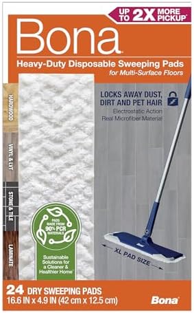 Bona Heavy-Duty Mop Pads XL Microfiber Quad Upholstery Dust-Cleaning
