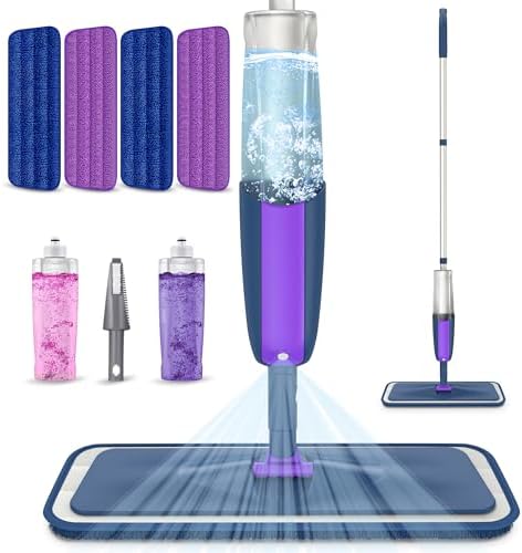 MEXERRIS Reusable Microfiber Spray Mop for Wood Floors