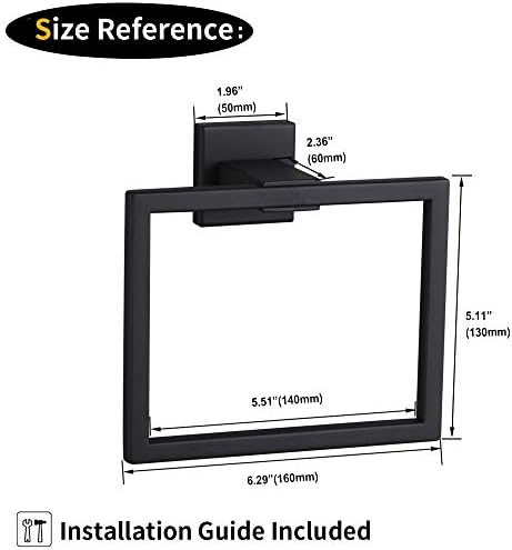 GERZWY Modern Black Towel Holder Stainless Steel Towel Hanger