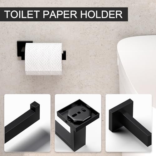 5-Piece Matte Black Bathroom Accessories Set