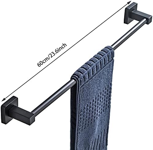 Adjustable Matte Black Bathroom Hardware Set 4 Pieces