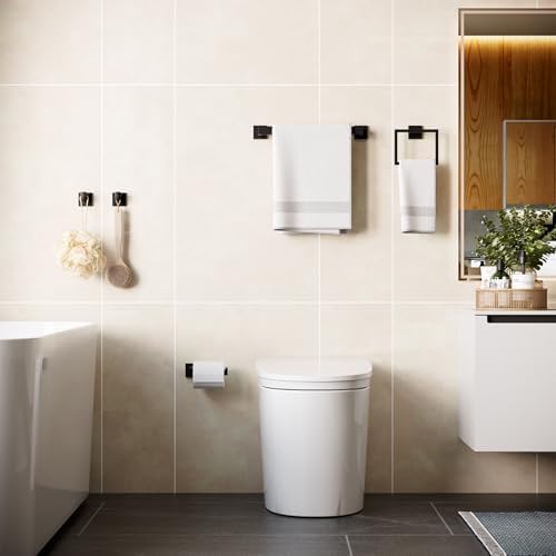 5-Piece Matte Black Bathroom Accessories Set