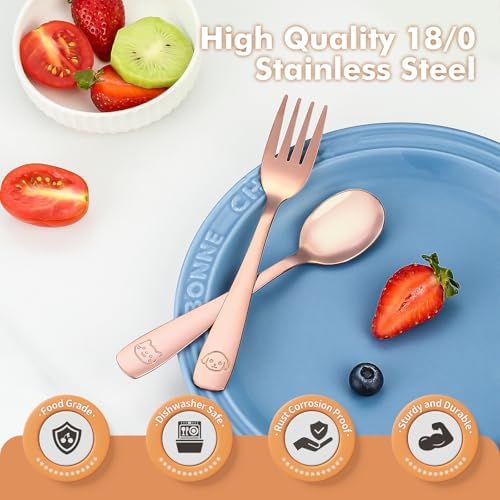 DRKIO Kids Stainless Steel Utensils Set - 12 Unique Pieces