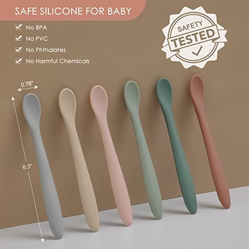 6-Pack Silicone Feeding Spoons for Babies Easy-Eat Baby Supplies