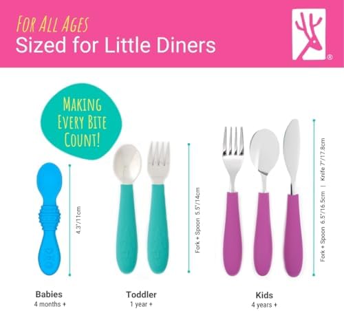 Elk and Friends Kids Silverware with Silicone Handles
