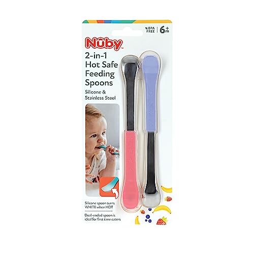 Nuby 2-in-1 Safe Feeding Spoons 2-Pack