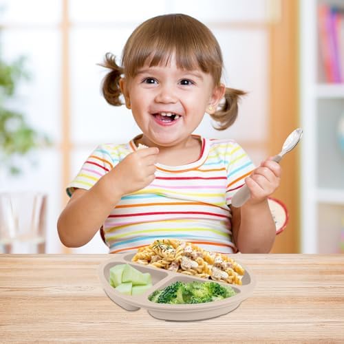 Eascrozn 6 Pack Toddler Utensils with Silicone Handle Safety Child