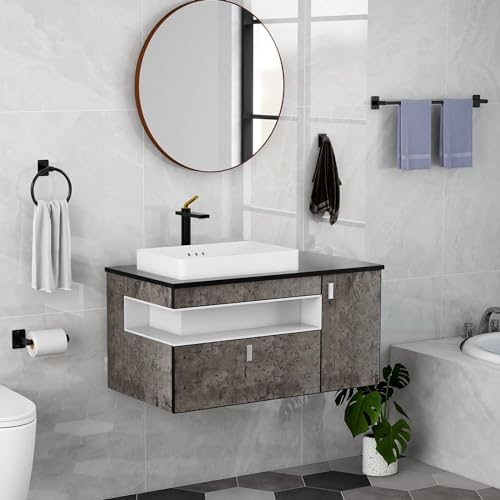 Matte Black 4-Piece Bath Hardware Set Durable Rust-Resistant