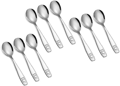 Pimoys 9-Piece Toddler Spoons Silverware Set