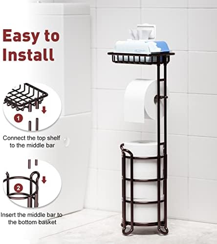 HEAVY DURABILITY TOILET PAPER HOLDER WITH SPACE SAVING DESIGN AND EXTRA STORAGE