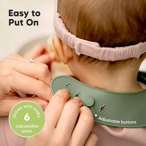 KeaBabies 4-Piece Silicone Baby Utensil Bib Set Perfect for Babies