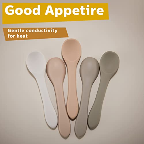 Adorable Silicone Baby Spoons with Heat-Resistant Design for Toddlers