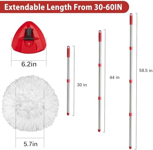 HiBaBy 2 Spin Mop Head Replacement 1 Base