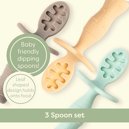 Ergonomic Silicone Spoons with Anti-ChokeBarrier for 6 Months 3-Piece Set
