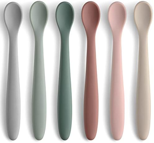 6-Pack Silicone Feeding Spoons for Babies Easy-Eat Baby Supplies