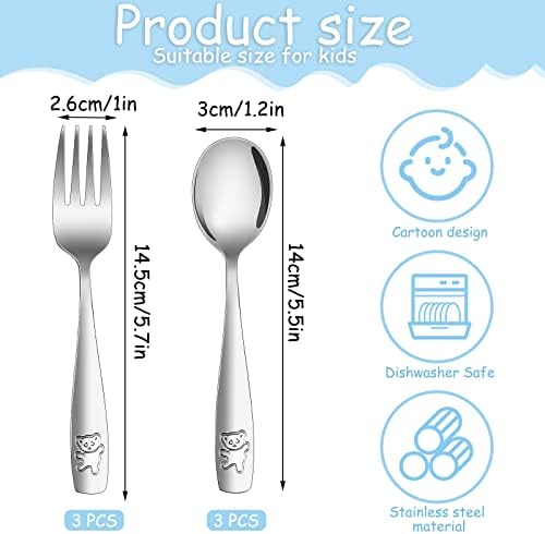 Pimoys 6 Piece Toddler Silverware Set
