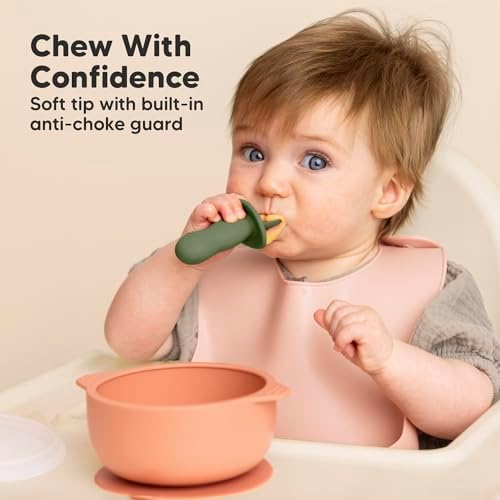 KeaBabies 4-Piece Silicone Baby Spoons Forks Set