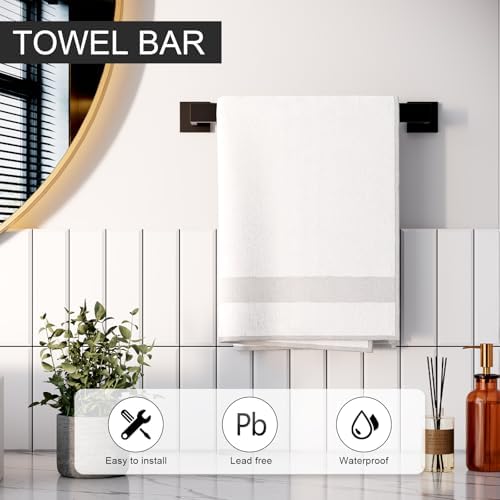 5-Piece Matte Black Bathroom Accessories Set