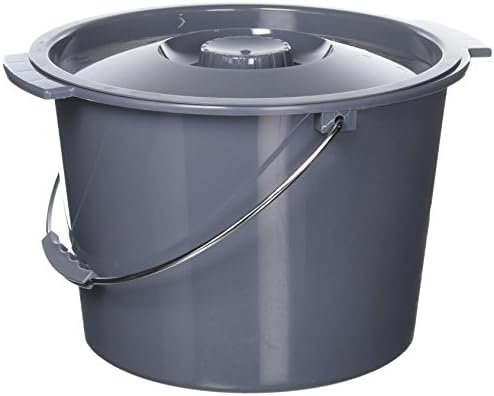 Medline Commode Bucket with Lid Handle for Water Conservation
