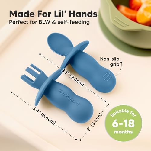 KeaBabies 4-Pack Silicone Baby Feeding Essentials Set