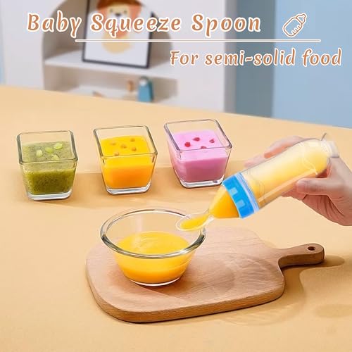 WAJIAYON Baby Food Feeder 4 Pack Silicone Spoon Set