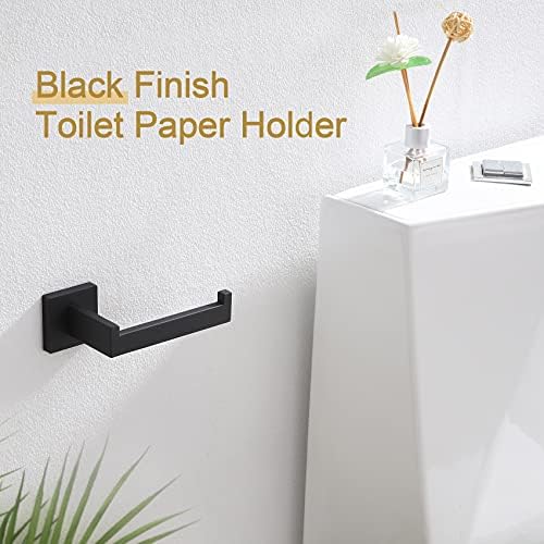 Sturdy Black Toilet Paper Holder Stainless Steel