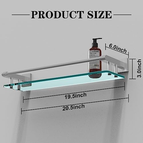 Modern tampered glass bathroom organizer with stainless steel base SFGSOWOR