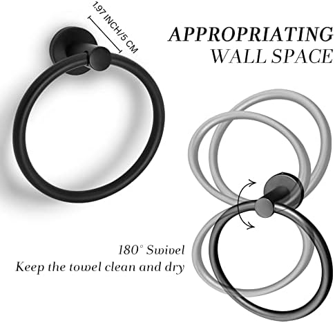 Premium Black Wall-Mounted Towel Holder SUS304 stainless steel