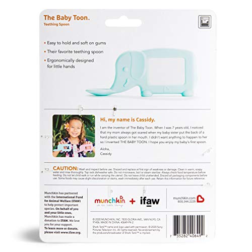Munchkin Baby Teether Spoon Elephant Mint As Seen on Shark Tank
