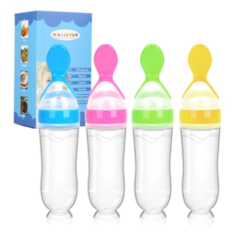 WAJIAYON Baby Food Feeder 4 Pack Silicone Spoon Set