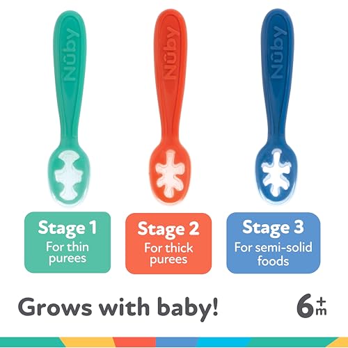Nuby Babys First Spoons Set - 3-Pack for Babies 6 Months