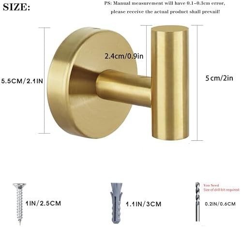 Sturdy Heavy-Duty Towel Robe Hook for Home Bathroom Use