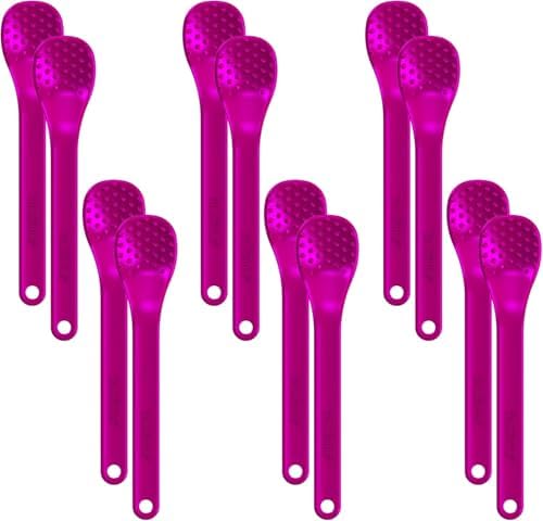 Magenta Bumpy Spoons for Better Feeding Easy-to-Use Texture
